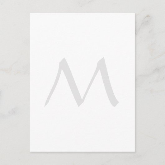 Monogram Modern Einfach Minimalistisch Schlicht Postkarte (Vorderseite)
