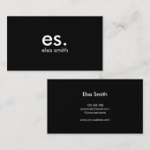 Monogram Modern Elegane Minimal Schwarz/Weiß Visitenkarte (Vorne/Hinten)