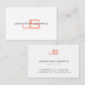 Monogram Modern Elegant Beruflich Simple Visitenkarte (Vorne/Hinten)