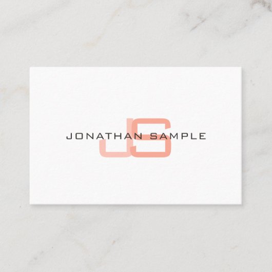 Monogram Modern Elegant Beruflich Simple Visitenkarte (Vorderseite)