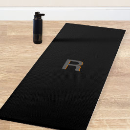 Monogram Modern Elegant Black Yoga Mat Yogamatte