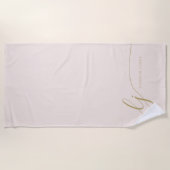Monogram Modern Elegant Blush Pink Gold Script Strandtuch (Vorderseite)