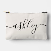 Monogram Modern Elegant Calligraphy Script Elvory Zubehörtasche (Vorderseite)