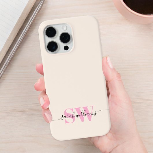 Monogram Modern Elegant Chic Script Name Case-Mate iPhone Hülle