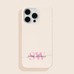 Monogram Modern Elegant Chic Script Name Case-Mate iPhone Hülle<br><div class="desc">Monogram Modern Chic Chic Script Name Personalisiert iPhone Case</div>