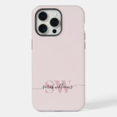 Monogram Modern Elegant Chic Script Name iPhone Hülle (Rückseite)