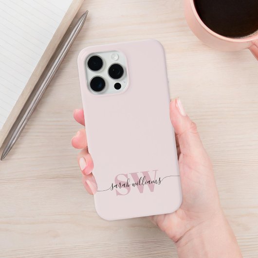 Monogram Modern Elegant Chic Script Name iPhone Hülle