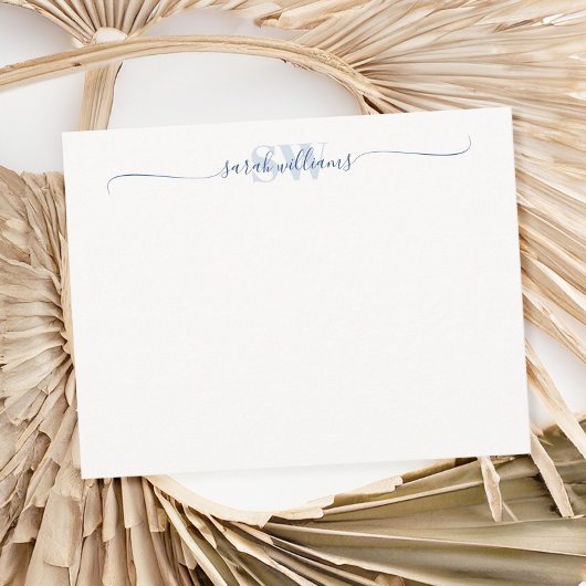 Monogram Modern Elegant Chic Script Name Mitteilungskarte