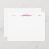 Monogram Modern Elegant Chic Script Name Mitteilungskarte (Vorne/Hinten)