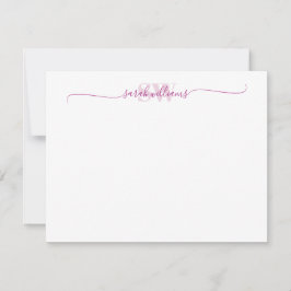 Monogram Modern Elegant Chic Script Name Mitteilungskarte