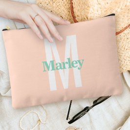 Monogram Modern elegant fett rot Rosa Niedlich Chi Zubehörtasche