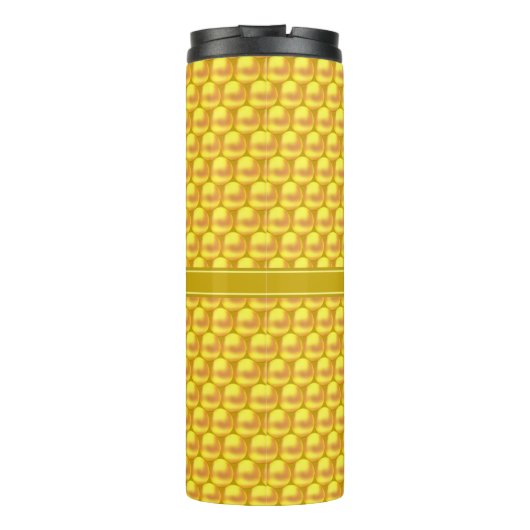 Monogram & Modern Elegant Gold Dots & Text Thermosbecher (Rückseite)