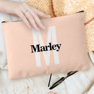 Monogram Modern Elegant Niedlich fett blush Pink C Zubehörtasche
