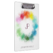 Monogram Modern elegant Personalisiert Klemmbrett (Rechts)