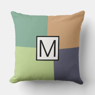 Monogram Modern Elegant Retro Colors Geometric #37 Kissen
