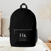 Monogram Modern Elegant Typographic Black Bedruckter Rucksack