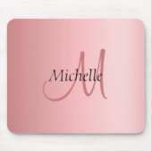 Monogram Modern Elegante Rose Gold Template Mousepad (Vorne)