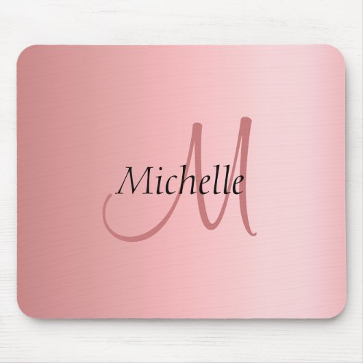 Monogram Modern Elegante Rose Gold Template Mousepad (Vorne)