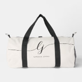 Monogram Modern Feminine Girly Calligraphy Script Duffle Bag (Vorderseite)