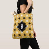 Monogram Modern Floral Abstrakt Pattern Gelb Tasche (Von Nahem)