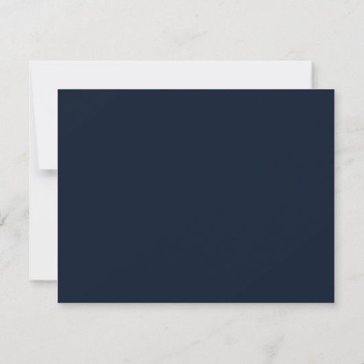 Monogram, Modern Frame Navy White Flat Note Card Mitteilungskarte (Rückseite)
