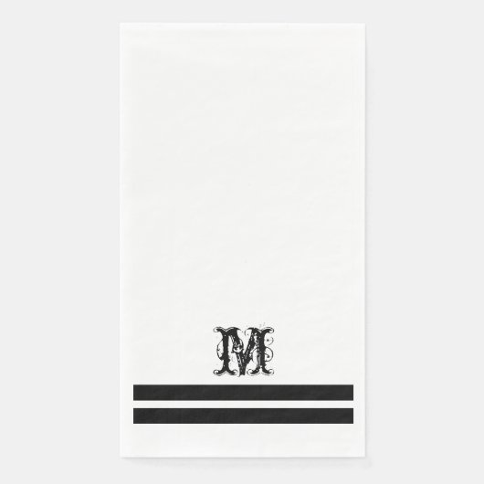 Monogram Modern French Guest Bath Paper Handtücher Serviette (Vorderseite)