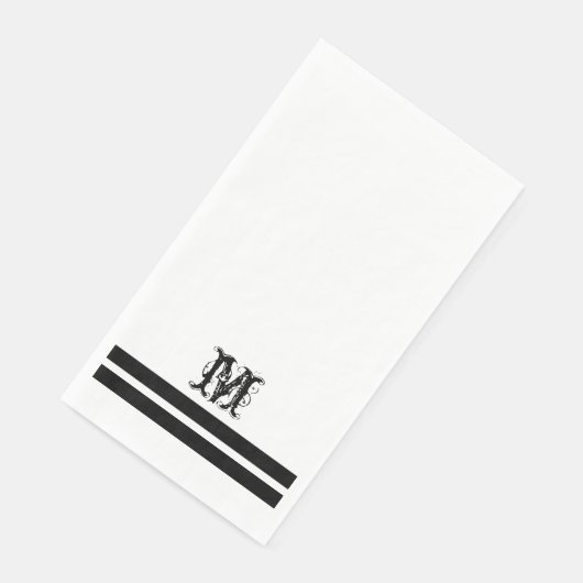 Monogram Modern French Guest Bath Paper Handtücher Serviette (Ecke)