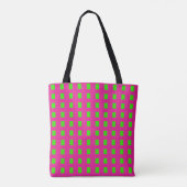 Monogram Modern Fun Hot Pink und Green Tasche (Rückseite)