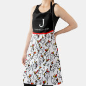 Monogram Modern Funny Chicken Adult Schürze in Bla (InSitu)