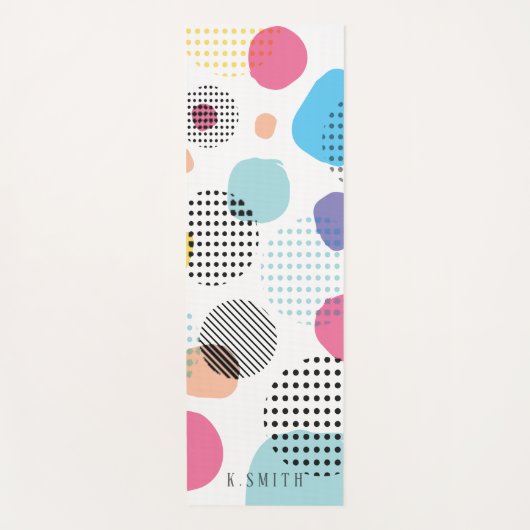 Monogram Modern Geometric Circular Pattern Yogamatte (Vorderseite)