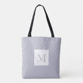 Monogram Modern Geometric Design Grau Subtile Pink Tasche (Rückseite)