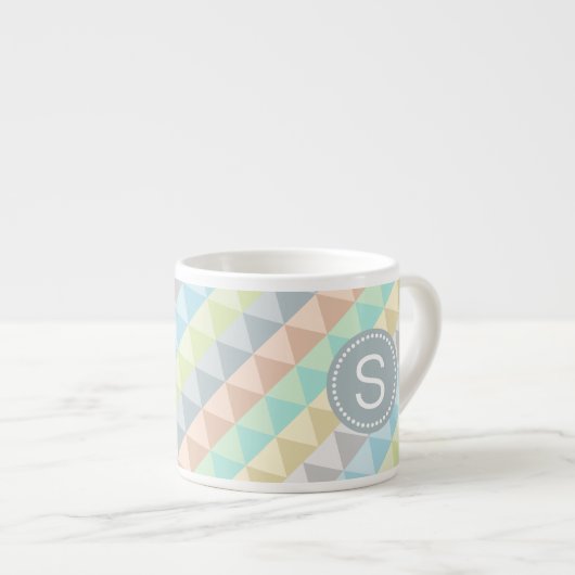 Monogram Modern Geometric Pattern Espresso Tasse (Vorderseite Rechts)