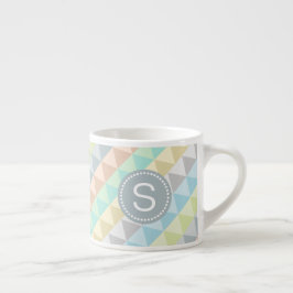 Monogram Modern Geometric Pattern Espresso Tasse