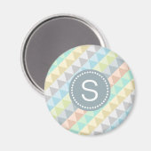 Monogram Modern Geometric Pattern Magnet (Vorderseite/Rückseite)