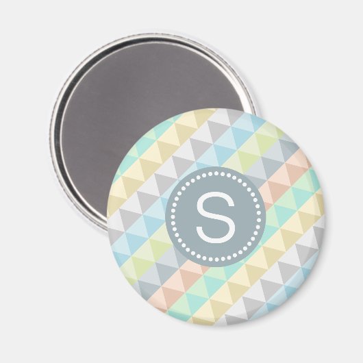 Monogram Modern Geometric Pattern Magnet (Vorderseite/Rückseite)