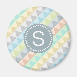 Monogram Modern Geometric Pattern Magnet