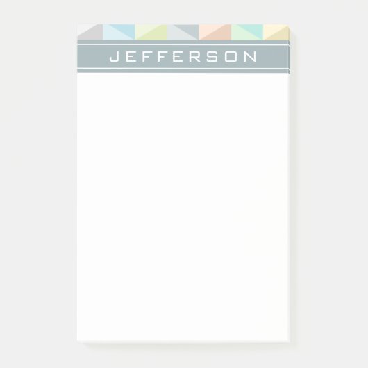 Monogram, Modern Geometric Post-it® Notes 4 x 6 Post-it Klebezettel (Vorderseite)