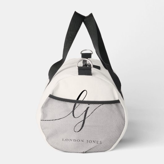 Monogram Modern Girl Calligraphy Script Custom Duffle Bag (Rechts)