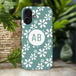 Monogram Modern Girl Floral Pattern Personalisiert iPhone 16 Hülle<br><div class="desc">Monogram Modern Girly Floral Pattern Personalisiert iPhone 16 Case zeichnet sich durch ein trendy weißes Blumenmuster mit Ihrem personalisierten Monogramm aus. Personalisieren Sie diese,  indem Sie den Text in dem dafür vorgesehenen Textfeld bearbeiten. Für Sie entworfen von Evco Studio www.zazzle.com/store/evcostudio</div>