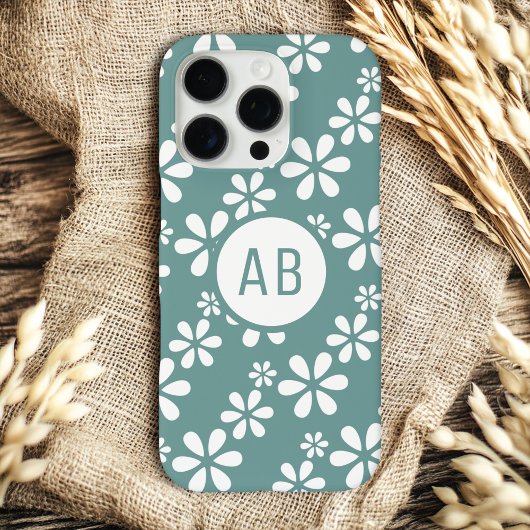 Monogram Modern Girl Floral Pattern Personalisiert Case-Mate iPhone Hülle
