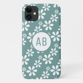 Monogram Modern Girl Floral Pattern Personalisiert Case-Mate iPhone 14 Hülle