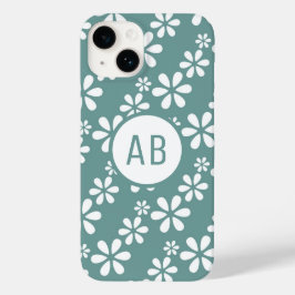 Monogram Modern Girl Floral Pattern Personalisiert Case-Mate iPhone 14 Hülle