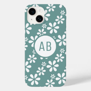 Monogram Modern Girl Floral Pattern Personalisiert Case-Mate iPhone 14 Hülle