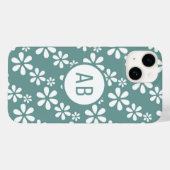 Monogram Modern Girl Floral Pattern Personalisiert Case-Mate iPhone Hülle (Rückseite (Horizontal))
