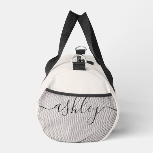 Monogram Modern Girly Script Calligraphy Name Chic Duffle Bag (Rechts)