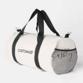 Monogram Modern Girly Script Calligraphy Name Chic Duffle Bag (Rechte Ecke)