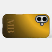 Monogram Modern Gold Tiger Eye Case-Mate iPhone Hülle (Rückseite (Horizontal))
