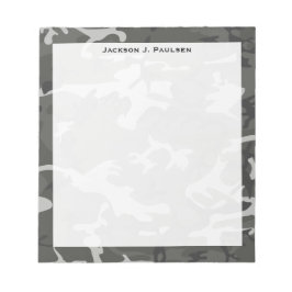 Monogram Modern Grau Abstrakte Camouflage Camoufla Notizblock