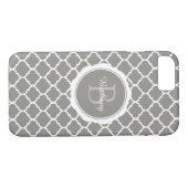 Monogram Modern Gray Geometric Case-Mate iPhone Hülle (Rückseite (Horizontal))