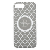 Monogram Modern Gray Geometric Case-Mate iPhone Hülle (Rückseite)